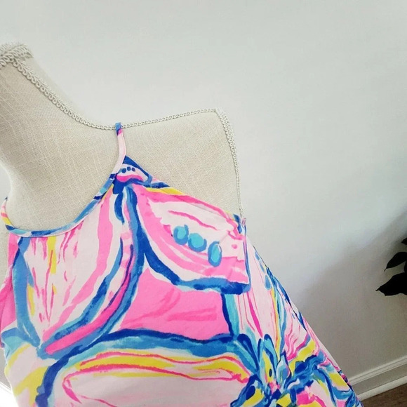 Lilly Pulitzer Margot Sunny Side Halter Tassle Tropical Pima Cotton Dress XXS - Picture 3 of 14